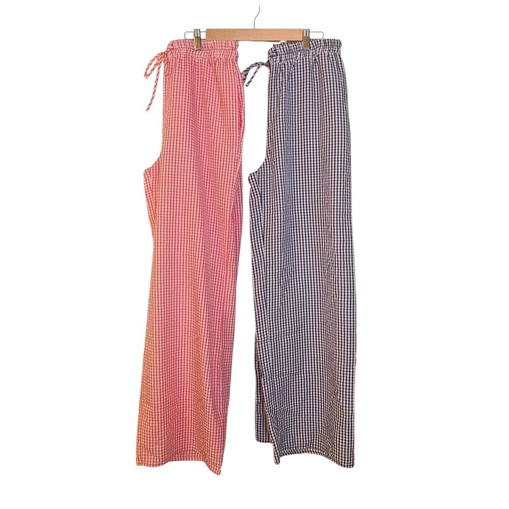 JADE BY JANE Gingham Boxer Pants 2-Piece Bundle Pink & Blue Size Medium
